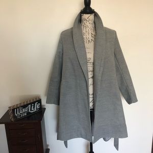 Feibisi Robbed Long Coat Jacket